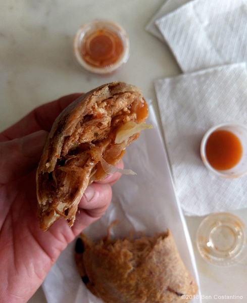 chicken empanada from La Sabrosura Astoria Queens restaurant review