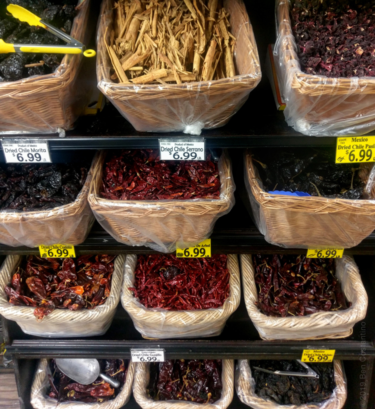 Dried Mexican chili peppers