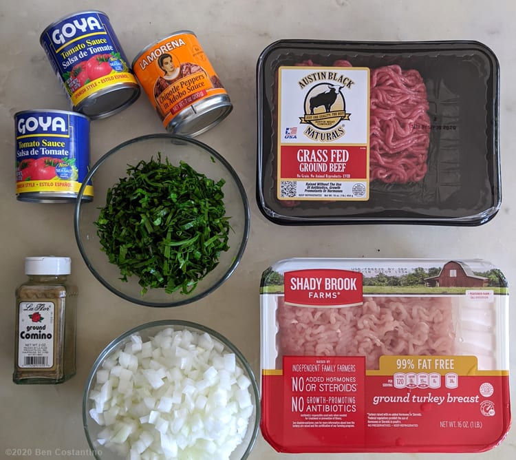 ingredients for my quick taco meat