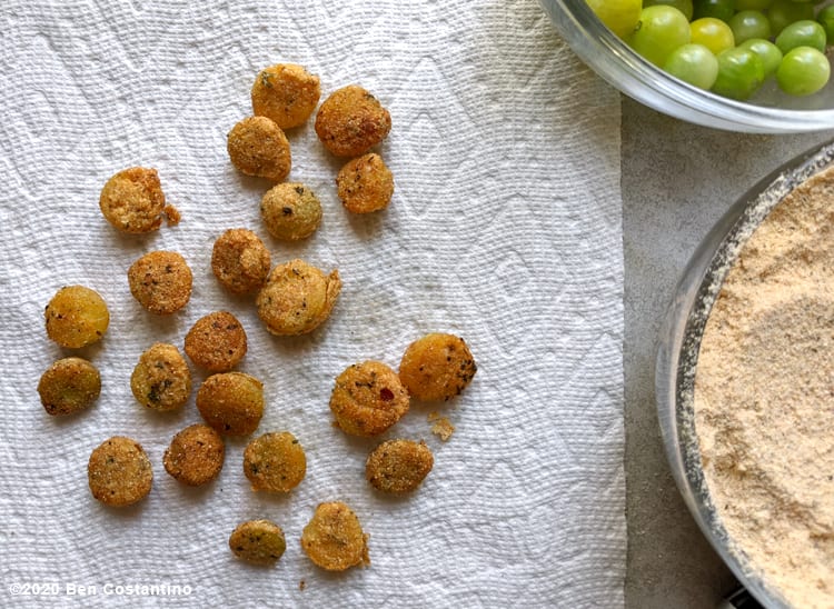 fried green tomato bites completed