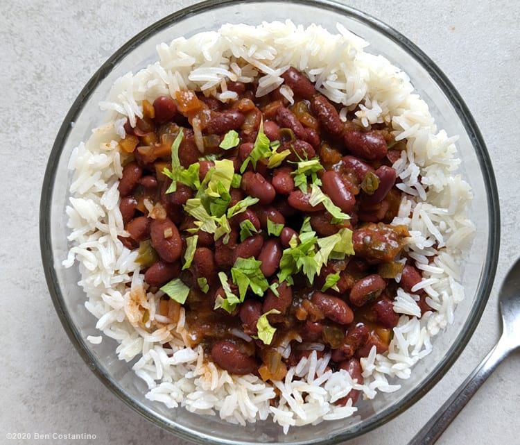 Andouille vegan red beans with basmati rice