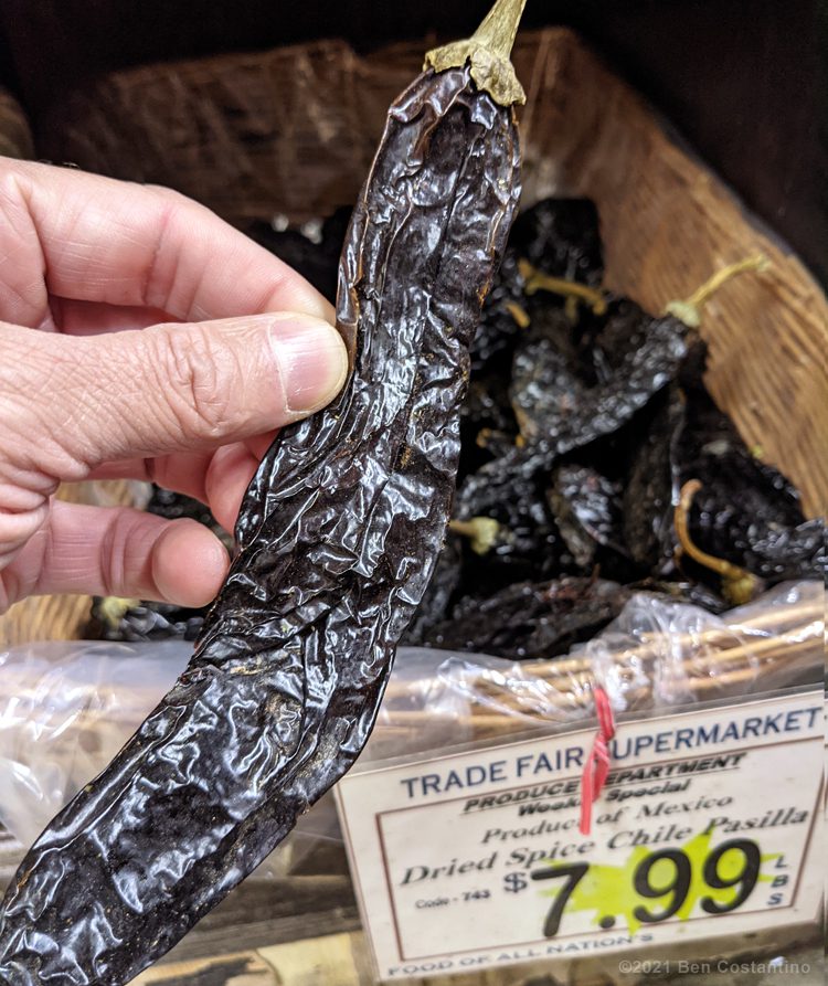 dried pasilla peppers inthe grocery store