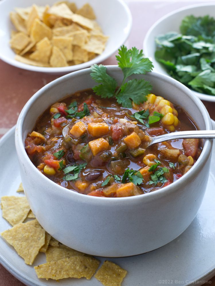 Chipotle Sweet Potato Chili with Cashew Lime 